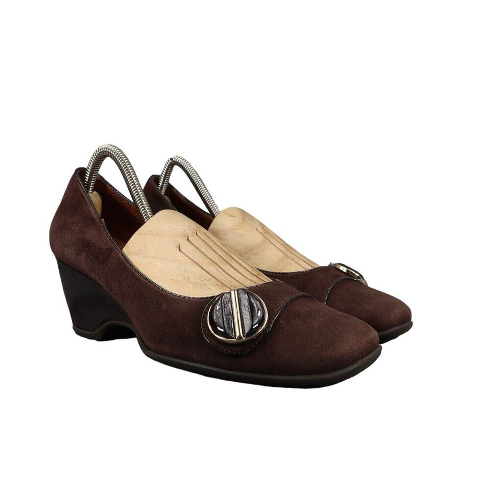 Sofft Shoes Womens 9 Heels Classic Pump Leather Brown Wedge Career Comfort Style